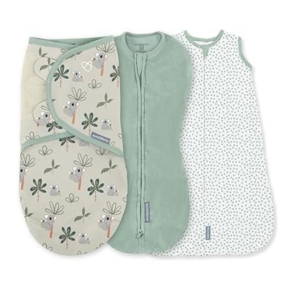 SwaddleMe Ingenuity 3pk Swaddle Wraps Koala Trees 0-3m Pod Original Night Sack